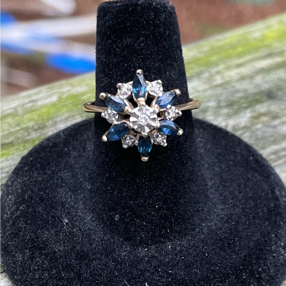 Sapphire/Diamond ring. 14k Beautiful Ceylon Sapphire. Gorgeous ring. size 7 - Picture 8 of 11